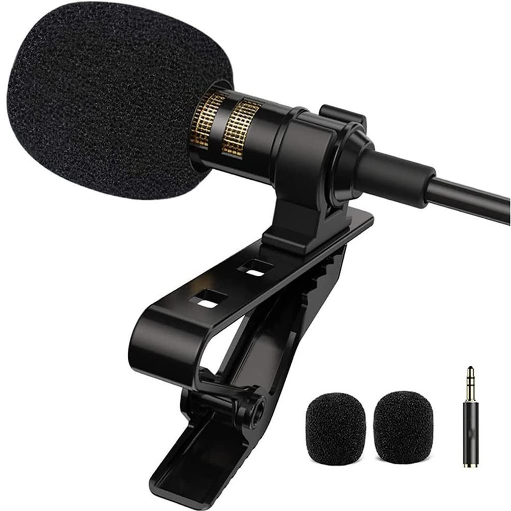 PGNEX Lavalier Lapel Microphone Omnidirectional Mic with Easy Clip On System for Recording Interview