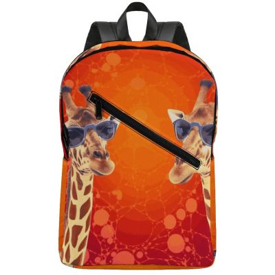 17 Inch Travel Backpack Lightweight Waterproof Casual Laptop Backpack Hiking Camping Daypack for Women Men Giraffe Wearing Sunglasses