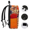 17 Inch Travel Backpack Lightweight Waterproof Casual Laptop Backpack Hiking Camping Daypack for Women Men Giraffe Wearing Sunglasses view 3