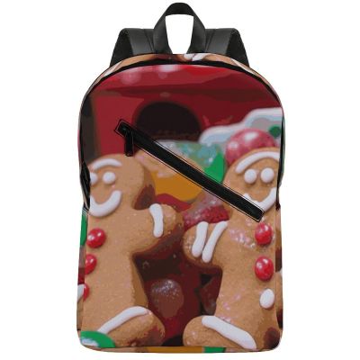 17 Inch Travel Backpack Lightweight Waterproof Casual Laptop Backpack Hiking Camping Daypack for Women Men Gingerbread Man Candy