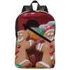 17 Inch Travel Backpack Lightweight Waterproof Casual Laptop Backpack Hiking Camping Daypack for Women Men Gingerbread Man Candy view 1