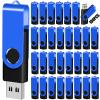 EASTBULL Flash Drive Bulk 2GB USB 100 Pack with Lanyards USB 2.0 Thumb Drive Bulk Memory Stick Swivel Pen Drive for Storage and Backup 2 GB 100 Pack, Blue view 1