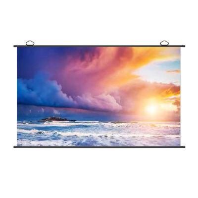 4:3/16:9 HD Portable Foldable Projection Screen with 178 Wide View Angle, Wall-Mounted Manual Roll-up Movie Projection Screen for Outdoor Indoor Home Conference (60 inch 4: 3) ( 72 inch 16: 9)