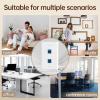 3 Pack Ethernet Wall Outlet, 2-Port Ethernet Wall Plate RJ45 Cat6 Blue Keystone Jack with Low Voltage Mounting Bracket, Hide Cables Behind The Wall view 4
