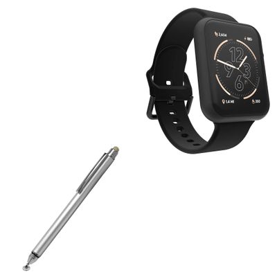 BoxWave Stylus Pen Compatible with iTouch Air 4 Smartwatch (46cm) (196540353970) - DualTip Capacitive Stylus, Fiber Tip Disc Tip Capacitive Stylus Pen - Metallic Silver