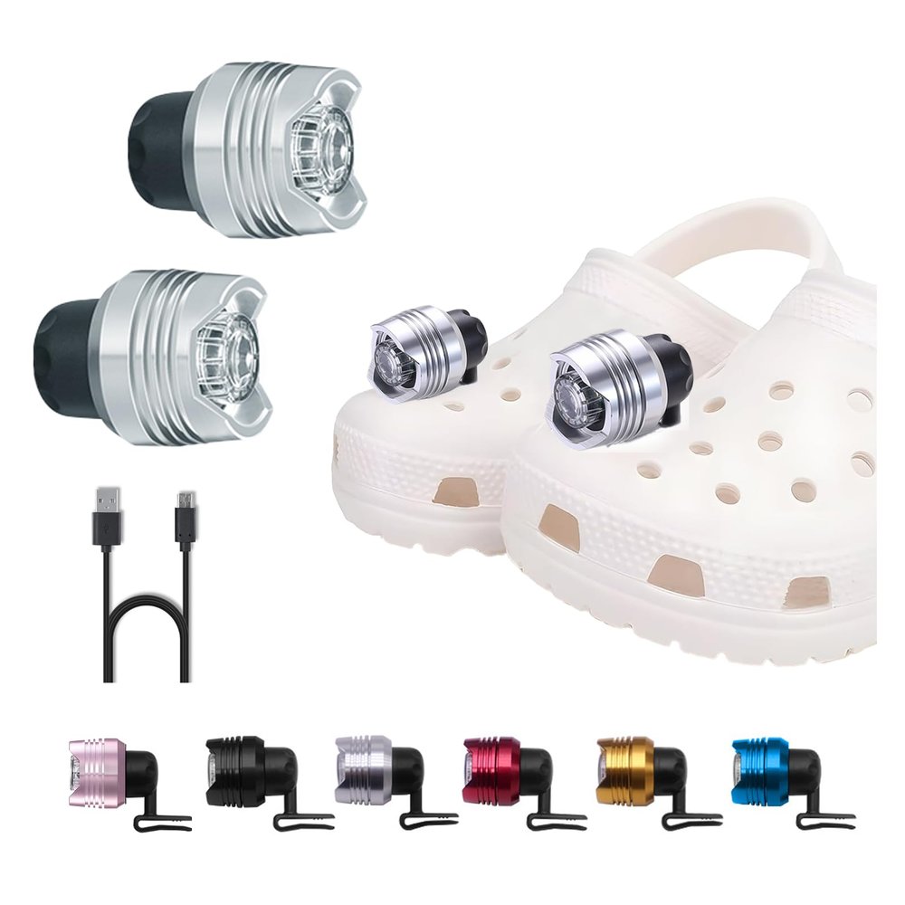 RAHAN 2Pcs Lights for Shoes Headlights Outdoor Camping, Essential Shoe Lights, Clip on Clog Flashlight, LED Flashlight for Cycling