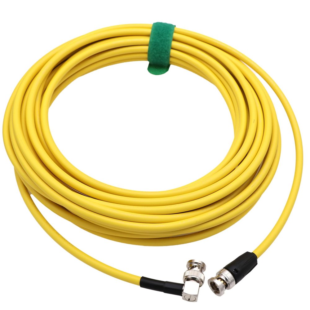 HangTon 12G 4K 60p SDI Coaxial Video Cable Male BNC to Right Angle Male BNC Canare LV-61S for Sony FS7 FX9 FX6 RED ARRI Camera Atomos Monitor 5M