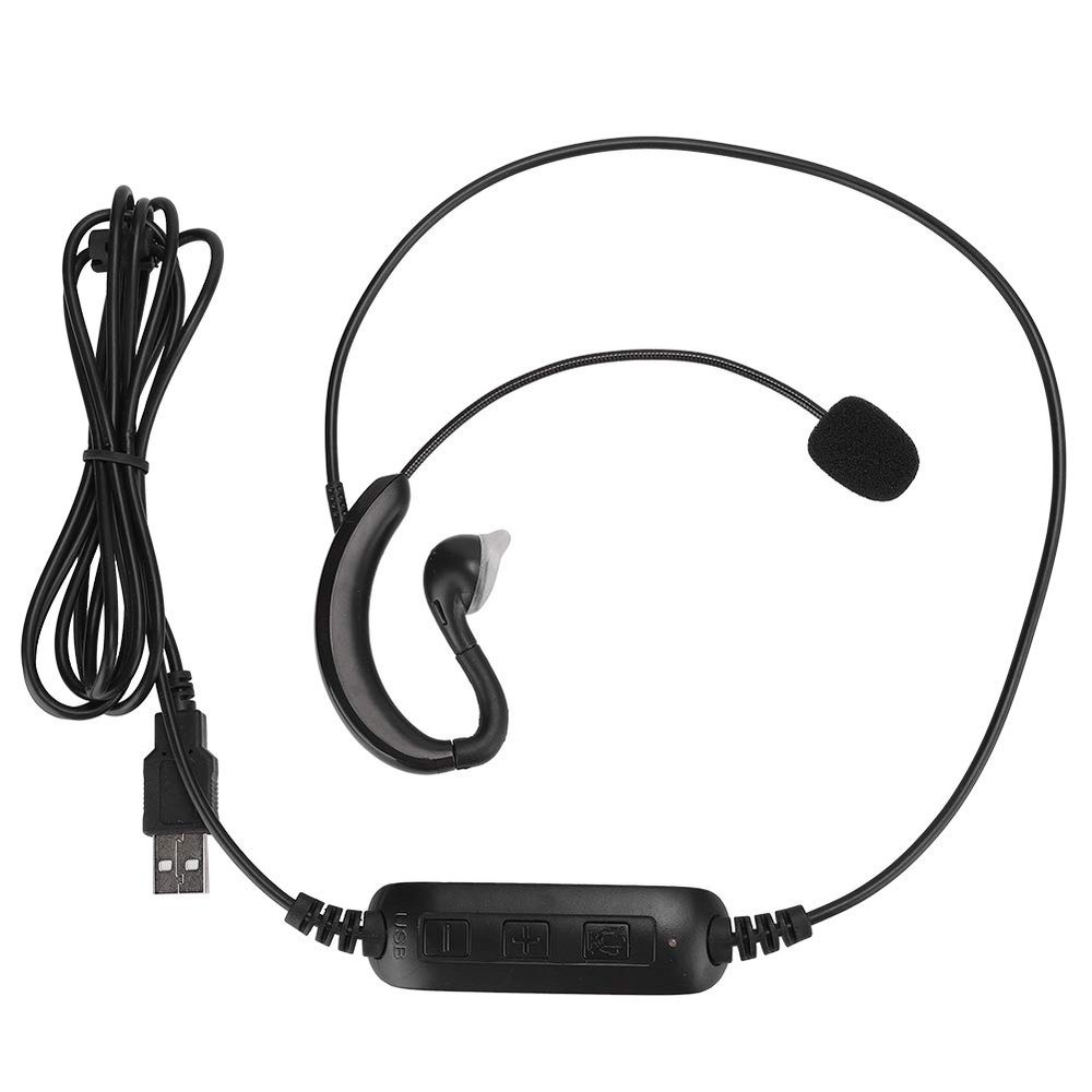 Akozon USB Ear Hook Headset  High Performance Notebook Headphone for Skype/QQ/MSN  Comfortable and Easytouse Ear Hook Headset for Game Players and Online Chatting
