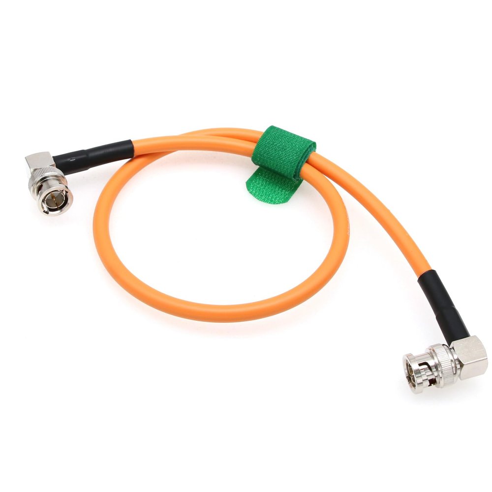 HangTon 12G 6G SDI Video Cable 4K 60P for Komodo Sony FX9 FX6 Canon C500 Mark II Hollyland Atomos Ninja V Camera Monitor, BNC to Right Angle BNC 75 ohm Coaxial 1M