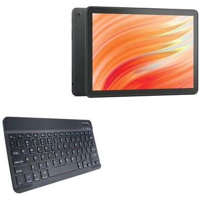 BoxWave Keyboard Compatible with Amazon Fire HD 10 (2023) B0BL5PYD69 - SlimKeys Bluetooth Keyboard, Portable Thin with Chiclet-Style Keys - Jet Black