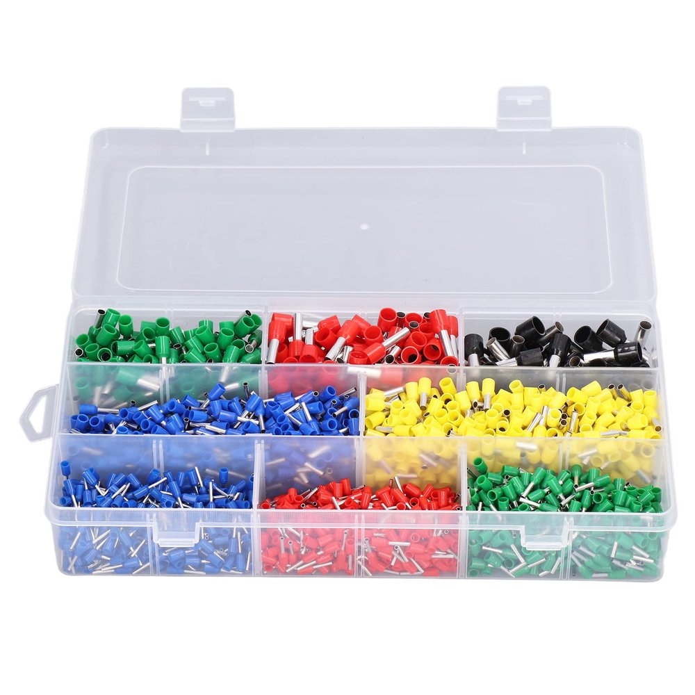 2000PcsSet Wire Ferrules Wire Ferrules Kit, Crimp Connector Kit Copper PVC Insulated Crimp Connector Wires Terminal