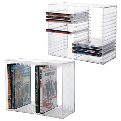 STORi Stackable Clear CD & DVD Organizer Bundle, with Rubber Feet, Made in USA