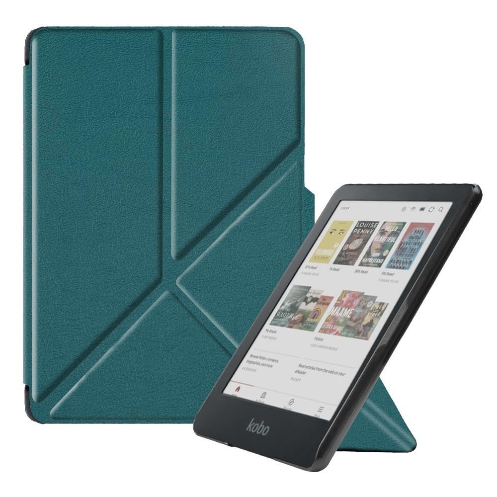 AJUSIBZR Smart Cover Compatible with Kobo Clara Colour EReader Case TPU Shell Magnetic Cloused Auto Sleep N367 Flip Protective Skin(Dark Green)