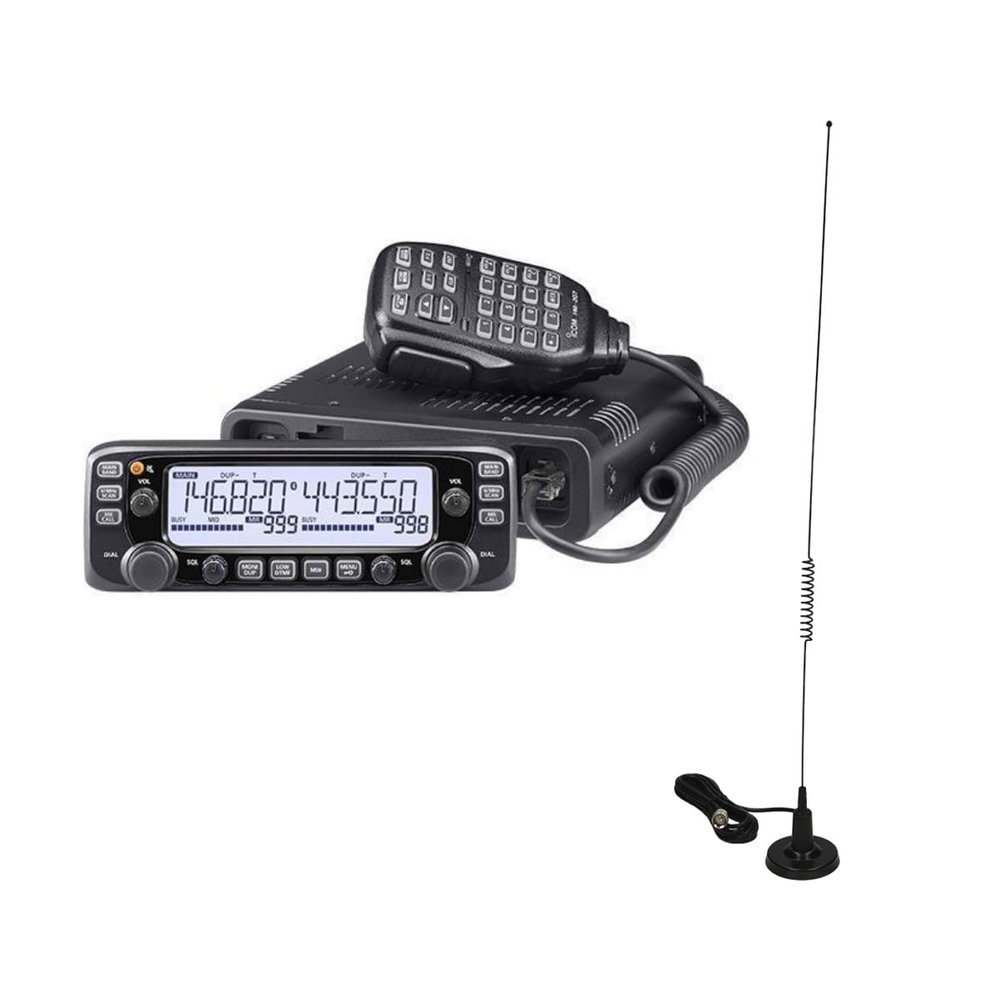 Radio and Accessory Bundle - 2 Items - Icom IC-2730A 50W VHF/UHF Mobile Transceiver with Intellitron MA-1824 Dual-Band Magmount Antenna