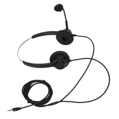 Vikye Hands-Free Wired Earphones with Soft Noise Cancelling and Microphone with 3.5mm Straight Head Connector, Office Binaural Headsets Compatible with Phones
