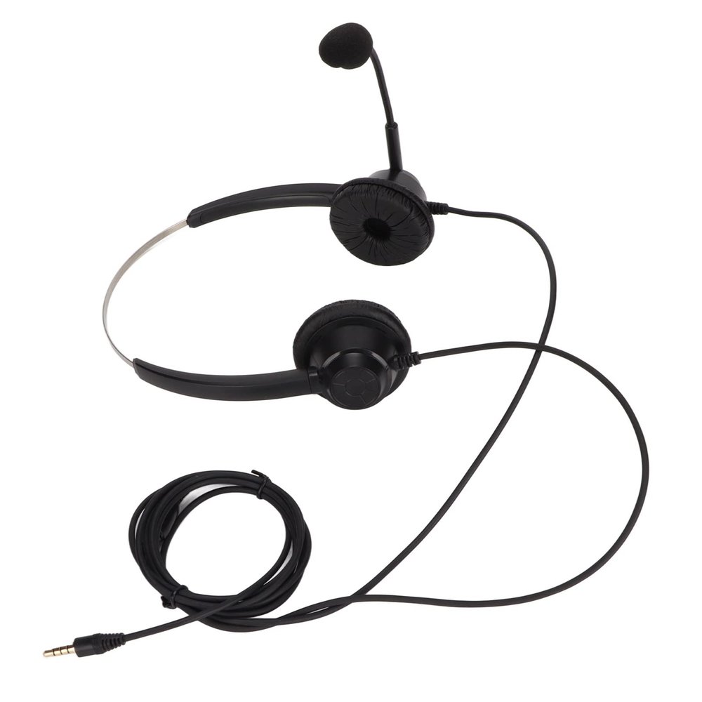 Vikye Hands-Free Wired Earphones with Soft Noise Cancelling and Microphone with 3.5mm Straight Head Connector, Office Binaural Headsets Compatible with Phones