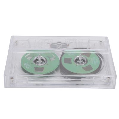 Fabater Blank Audio Cassette, Reel to Reel, Empty Cassette, Normal Bias, Transparent Box, Compact, 50 Minutes for Music Recording (Green)
