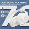 FLAMING SKOUL N30S - Adaptive Noise Cancelling with Smart Ambient Wireless Over Ear Headphones, Bluetooth, Up to 70H Battery Life with Speed Charge, Foldable Design, Support App (White - Skull) view 3