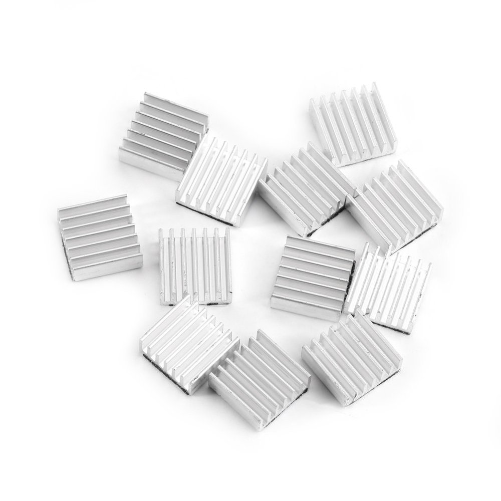 12pcs Small Aluminum Heatsink Heatsink, Aluminum Cooling Kit with Adhesive Glue on Back 14x14x6mm