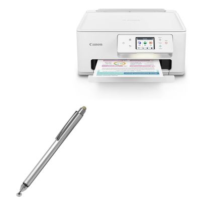 BoxWave Stylus Pen Compatible with Canon PIXMA TS7722 Printer Display - DualTip Capacitive Stylus, Fiber Tip Disc Tip Capacitive Stylus Pen - Metallic Silver