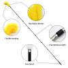 Gutter Cleaning Tools, 10.5 feet Long Gutter Cleaning Tools with 8 Stainless Steel Tubes and 2 Brushes, Gutter Cleaner Ability for Roof Leaves and Debris-Yellow view 2