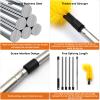 Gutter Cleaning Tools, 10.5 feet Long Gutter Cleaning Tools with 8 Stainless Steel Tubes and 2 Brushes, Gutter Cleaner Ability for Roof Leaves and Debris-Yellow view 4