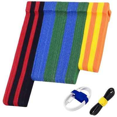 160pcs Cable Ties Reusable Colorful Wire Ties Cable Management Cord Ties Reusable for Electronics Hook and Loop Cable Ties for Computer 4 6 8 Inch with 6 Colors
