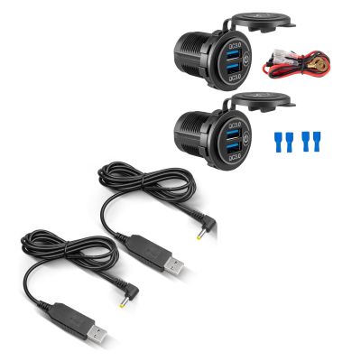 Anina 2pcs USB Power Supply Charger Cable Compatible with Yaesu Radio Walkie Talkie Charger Base