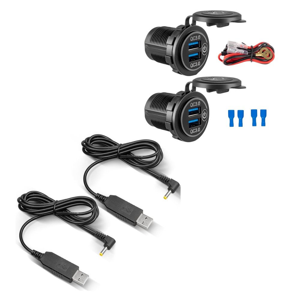 Anina 2pcs USB Power Supply Charger Cable Compatible with Yaesu Radio Walkie Talkie Charger Base
