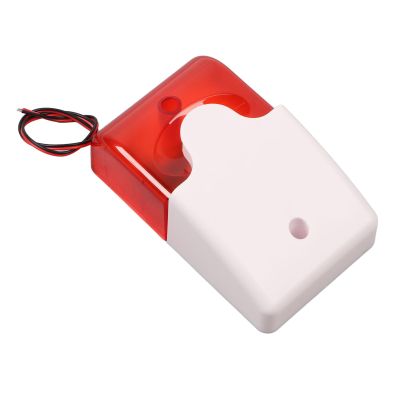 Natudeco Fire Sound and Light Alarm 12v Warning Strobe Siren with LED Flash Light High Decibel Alarm Horn for Home Shop Office Factory