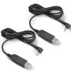 Anina 2pcs USB Power Supply Charger Cable Compatible with Yaesu Radio Walkie Talkie Charger Base Dual USB Car Charger Socket with Cap 12V/24V RV USB Outlet view 2