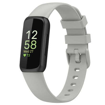 Nacorulu Compatible with Fitbit Inspire 3 Bands for Women Men, Soft Silicone Replacement Band for Fitbit Inspire 3 Smartwatch. (Small(5.5"-8.1"), Gray)