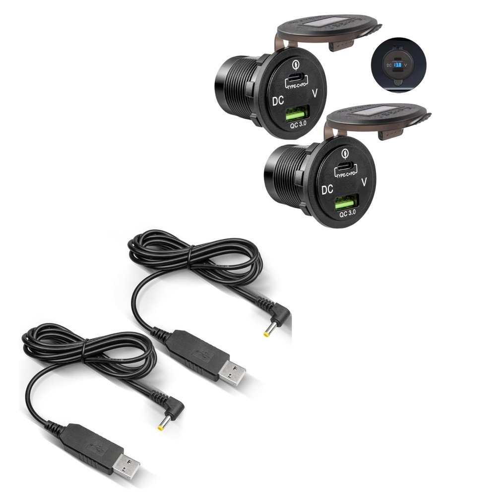 Anina 2pcs USB Power Supply Charger Cable Compatible with Yaesu Radio Walkie Talkie Charger Base