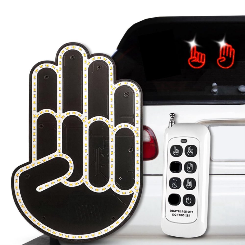 Led Gesture Hand Lights with Remote - Car Finger Sign Lights for Window, Cool Funny Car Gadgets