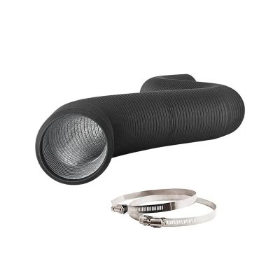ruehalf 4/6 in Marine Blower Hose Marine Exhaust Hose, Galley or Dryer Vent Hose Conduit Hose Marine Blower Hose Flexible PVC Black Conduit Hose(100mm x 5m)