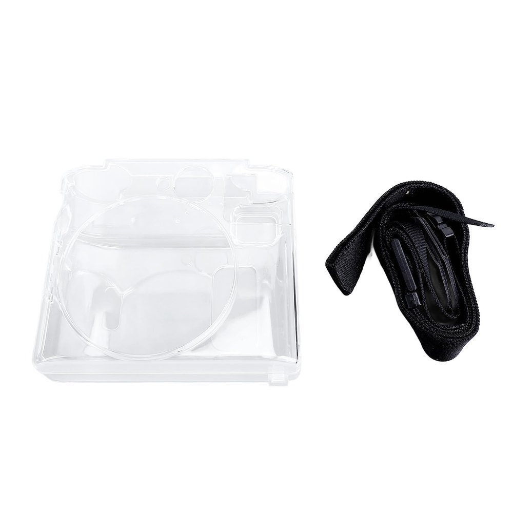 Professional Instant Camera Protective Case, Clear Shell with Adjustable Strap for Mini99