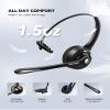 TECKNET Bluetooth Headset, Wireless Headset with Noise Canceling Microphone for Trucker, On-Ear Bluetooth Headphone with Mute Mic for Work view 4