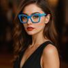 Oprah Style Square Reading Glasses Blue Light Blocking for Women Ladies Computer Readers Z05 (blue, 2.75, x) view 3