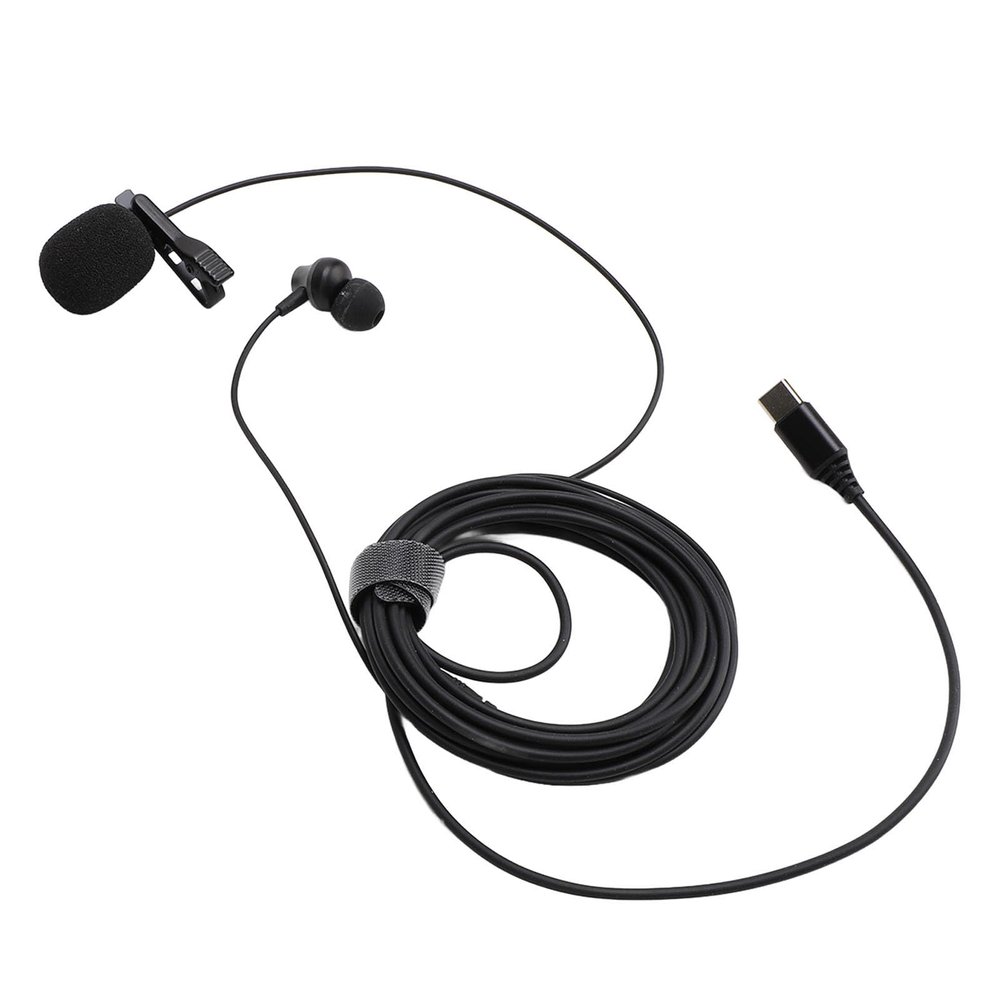 ciciglow Lavalier Microphone, Lapel Mic Clear Voice Less Noise with Clip, Windproof Foam Cover, Type C Plug for Cell Phone PC Tablet 9.8ft