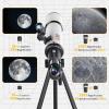 High Powered Telescope for Adults - 80mm Aperture, 500mm Fully Mult-Coated Refracting & Red Dot Star Finder System, with All Metal Tripod/Phone Adapter/Bag view 3