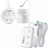 NTONPOWER Long Extension Cord 15FT, 1875W/15A 2 Prong to 3 Prong Outlet Adapter, 3 Outlets 2 USB Ports, Wall Mount 2 Prong Power Strip Flat Plug, 3 to 2 Prong Outlet Adapter for Old House, Office view 1