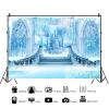 10x8ft Winter Wonderland Backdrop Blue Ice Snow Castle Snowflakes Photography Background Winter Girls Princess Birthday Party Decorations Portraits Supplies Photo Booth Props view 2