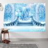 10x8ft Winter Wonderland Backdrop Blue Ice Snow Castle Snowflakes Photography Background Winter Girls Princess Birthday Party Decorations Portraits Supplies Photo Booth Props view 4