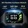AOLON Smart Watches for Men Women, 1.83" HD Display with 3D Curved Glass, Metal Fitness Smart Watch with Heart Rate, SPO, Sleep & Stress Monitoring Fitness Tracker with Android & iOSBlack view 2