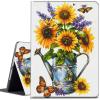 CGFGHHUY for iPad Air 11 inch Case 2024 M2 Lightweight Protective PU Leather Smart Stand Cover with Auto Wake Sleep Case for iPad Air 11 inch 6th Generation 2024 - Sunflower & Butterfly view 1