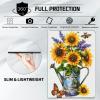 CGFGHHUY for iPad Air 11 inch Case 2024 M2 Lightweight Protective PU Leather Smart Stand Cover with Auto Wake Sleep Case for iPad Air 11 inch 6th Generation 2024 - Sunflower & Butterfly view 4