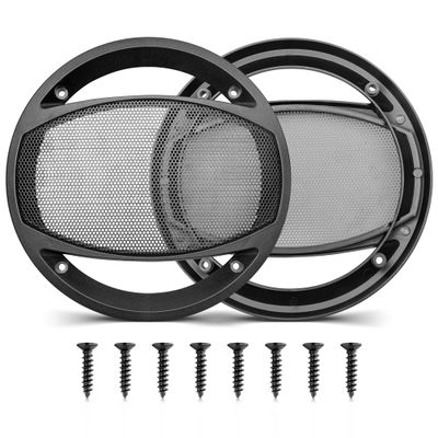 NuIth 6.5 Inch Car Audio Speaker Hollow Mesh Subwoofer Grill, 6 1/2 Inch Sub Woofer Cover Grill Decorative Guard Protector W/8*Screws