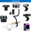 Webcam Stand for Desk,Camera Stand Desk Webcam Mount Clamp Clip,50cm Gooseneck Arm for Logitech Webcam C920/C920S/C920x/C922/C922x/C925e/C930/C930e/C615/C960/BRIO 4K/NexiGo N60/iPhone/Ring Light view 3