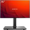 Swivel Universal TV Stand for 32-75 inch TVs with Tilt Down/Up, 8 Levels Height Adjustable Table Top TV Mount Stand with Stable Heavy Duty Tempered Glass Base, MAX VESA 600x400 mm, up to 99lbs, Black view 1