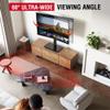 Swivel Universal TV Stand for 32-75 inch TVs with Tilt Down/Up, 8 Levels Height Adjustable Table Top TV Mount Stand with Stable Heavy Duty Tempered Glass Base, MAX VESA 600x400 mm, up to 99lbs, Black view 2